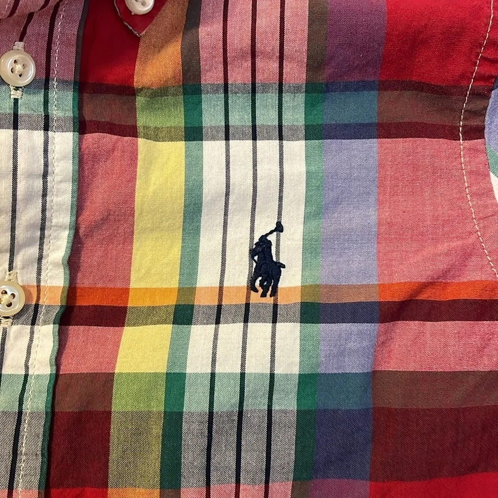 Ralph Lauren Cotton Plaid Button Down Shirt size 4T